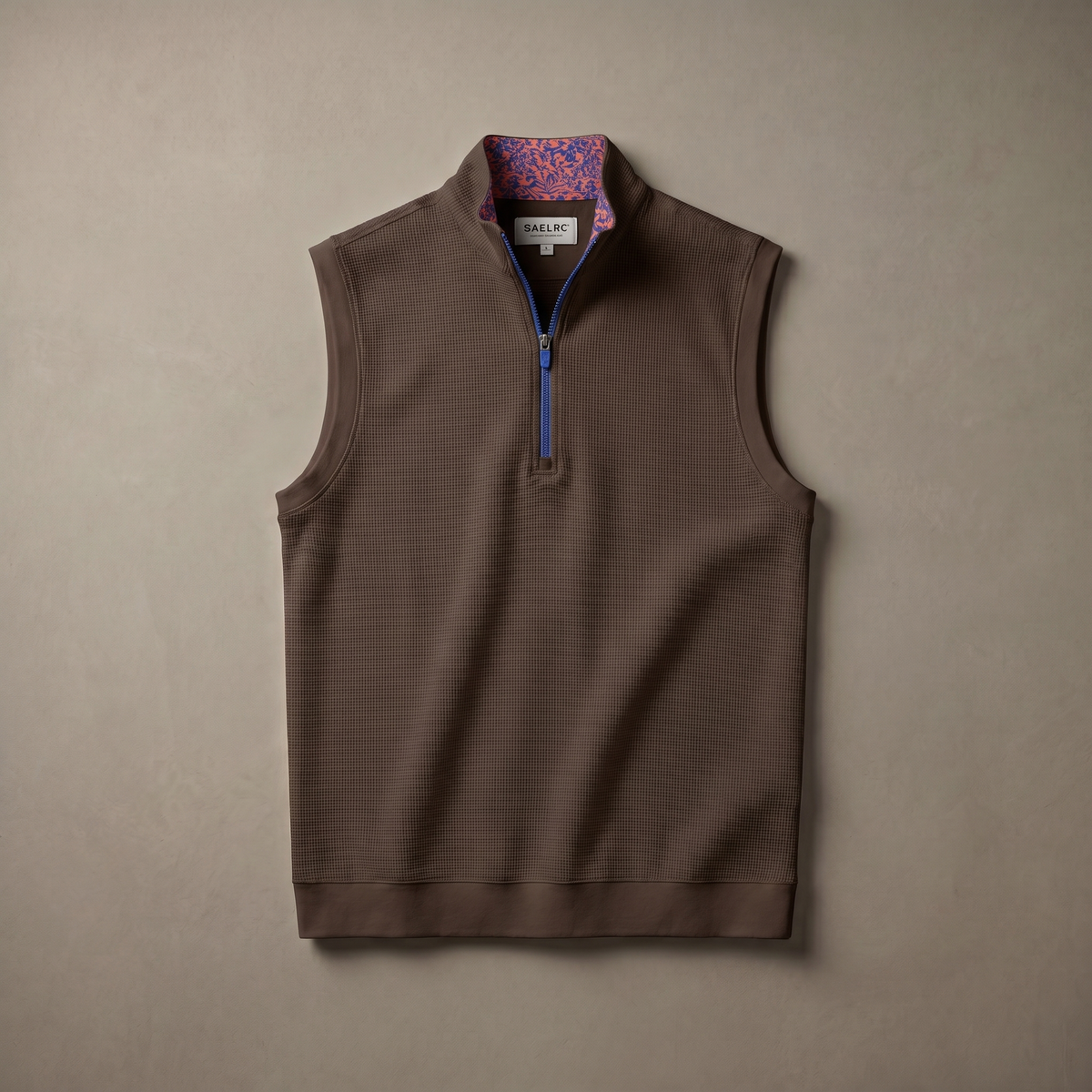 Gilet de golf extensible à col zippé pour homme | Vêtement technique coupe-vent et anti-transpiration