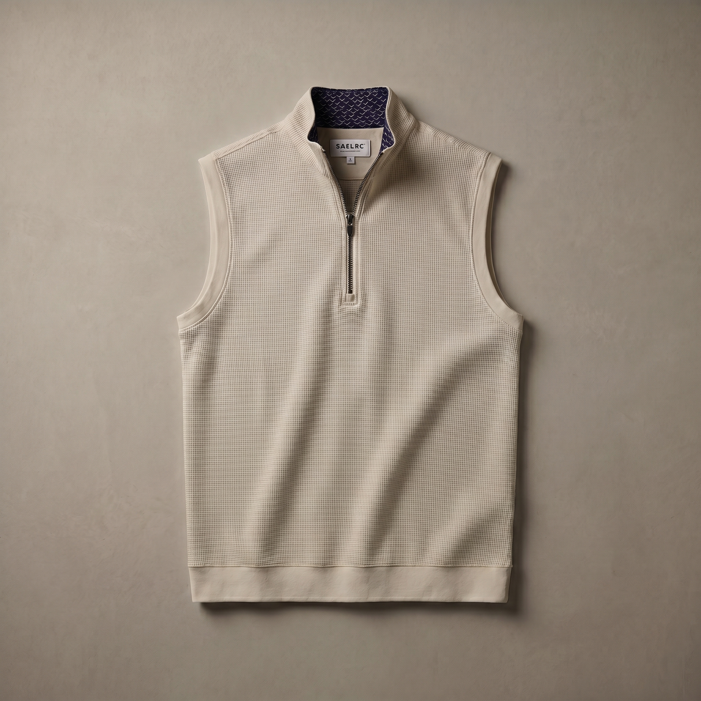 Gilet de golf extensible à col zippé pour homme | Vêtement technique coupe-vent et anti-transpiration