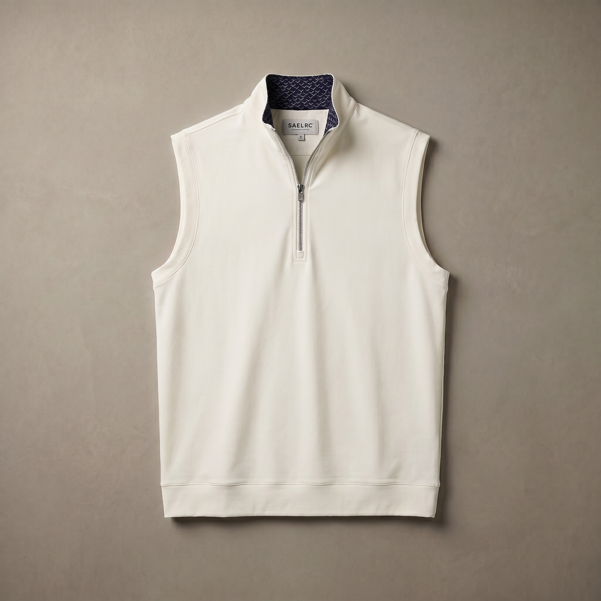 Gilet de golf extensible à col zippé pour homme | Vêtement technique coupe-vent et anti-transpiration