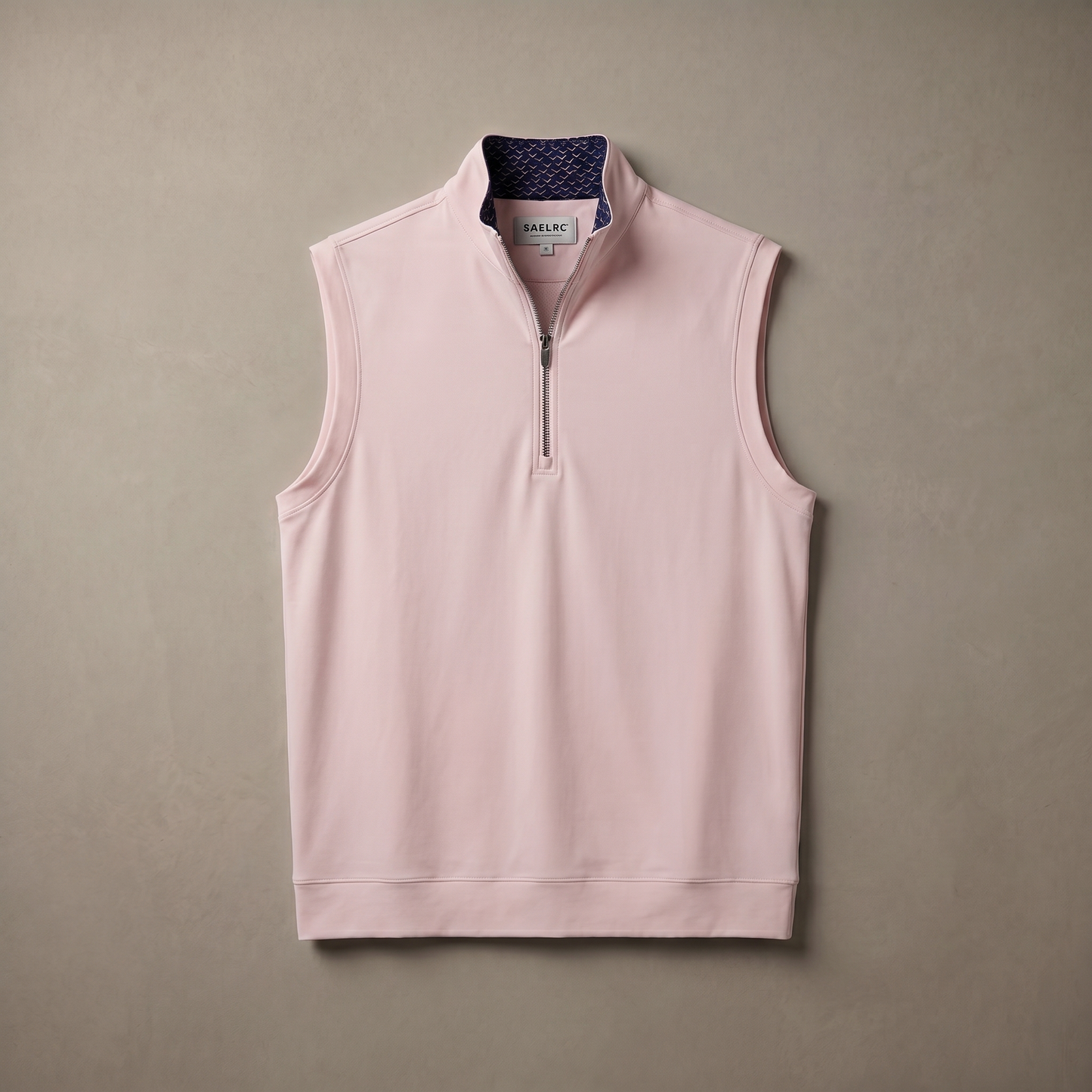 Gilet de golf extensible à col zippé pour homme | Vêtement technique coupe-vent et anti-transpiration