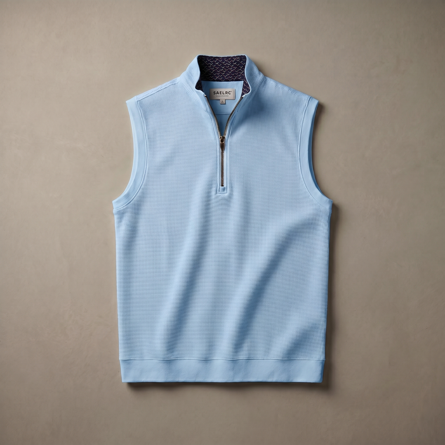 Gilet de golf extensible à col zippé pour homme | Vêtement technique coupe-vent et anti-transpiration