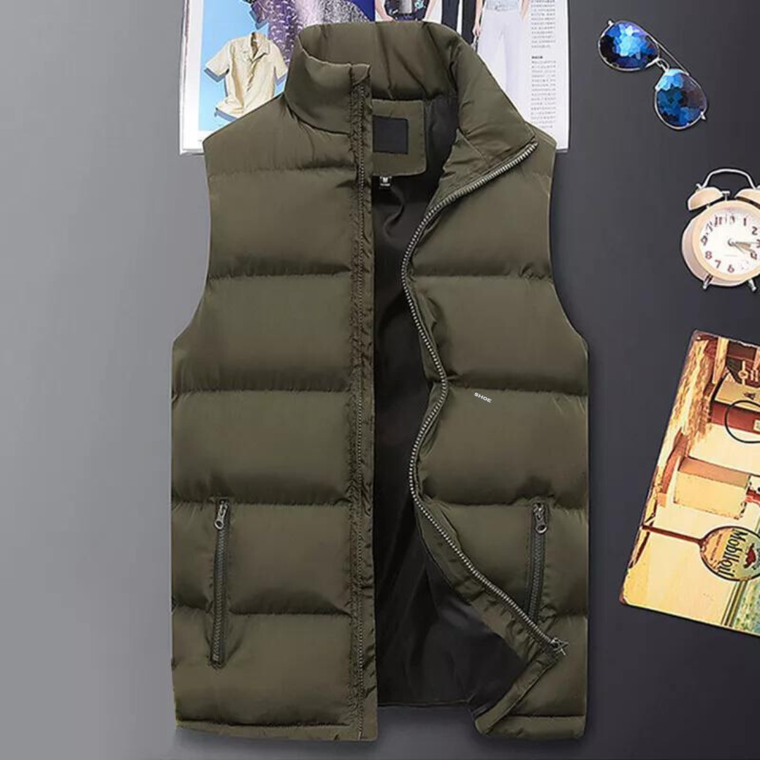 Gilet doudoune matelassé sans manches pour homme