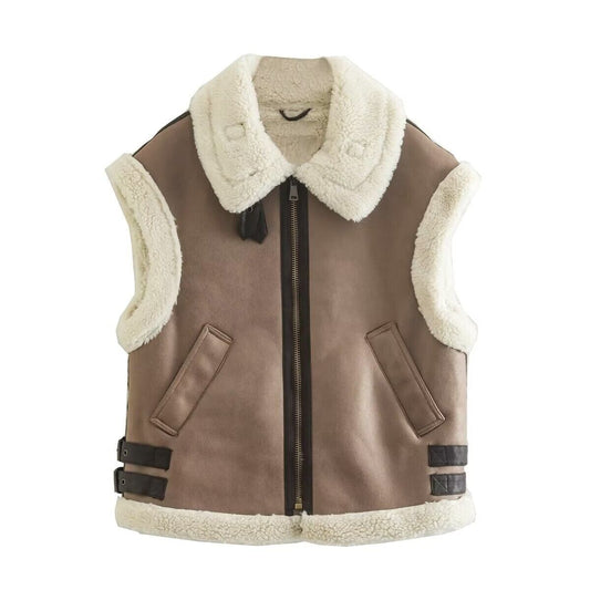 Gilet en cuir stylé et confortable