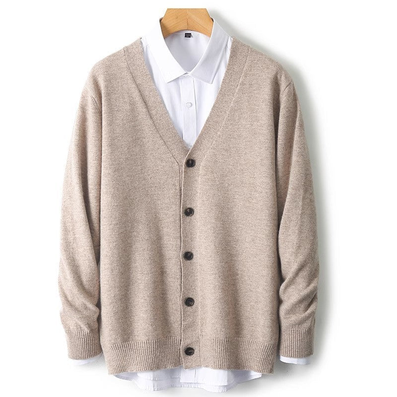 Gilet en maille à col en V et boutons pour homme