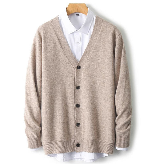 Gilet en maille à col en V et boutons pour homme