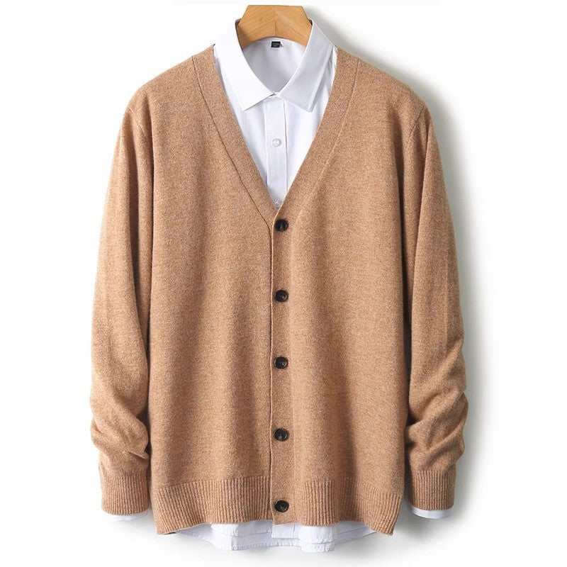 Gilet en maille à col en V et boutons pour homme