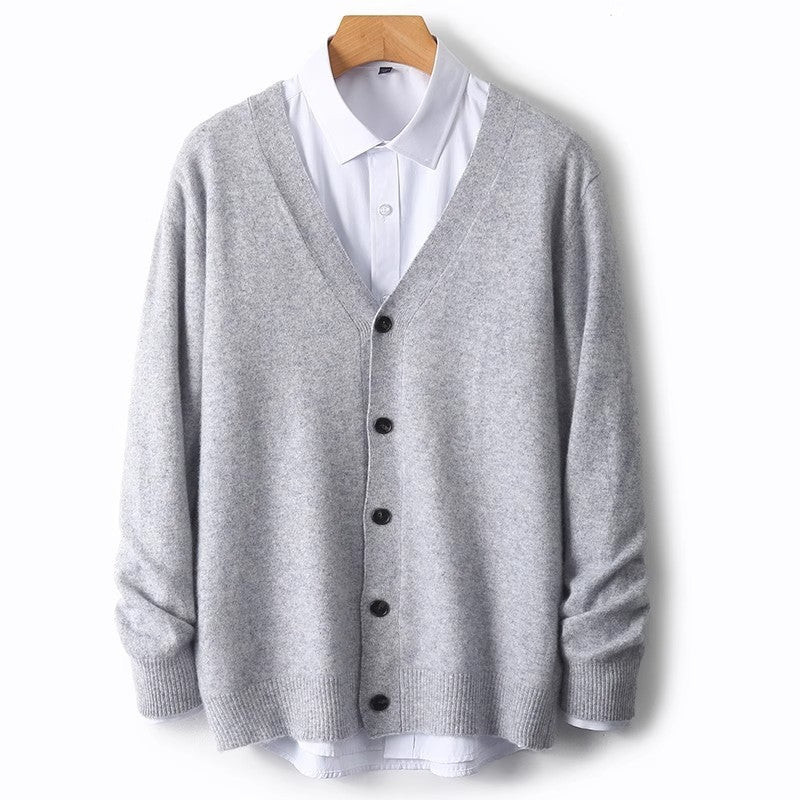 Gilet en maille à col en V et boutons pour homme