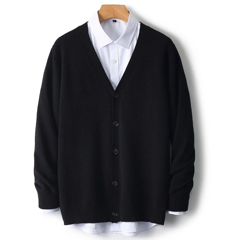Gilet en maille à col en V et boutons pour homme