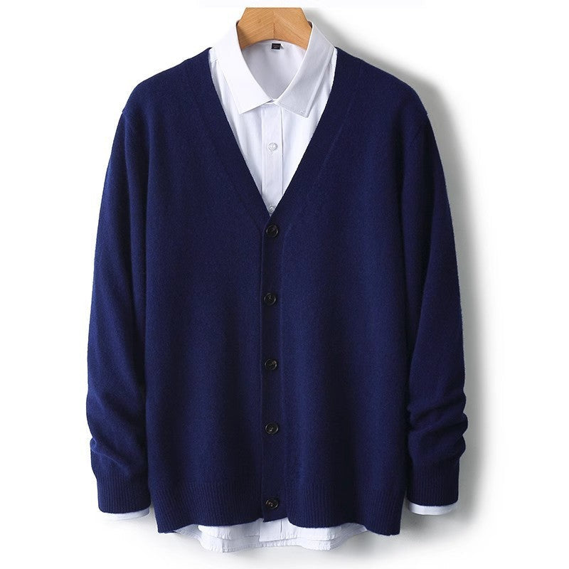 Gilet en maille à col en V et boutons pour homme