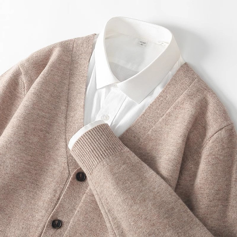 Gilet en maille à col en V et boutons pour homme
