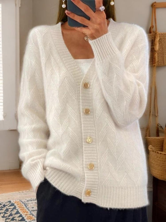 Gilet en maille boutonné sur le devant pour femme