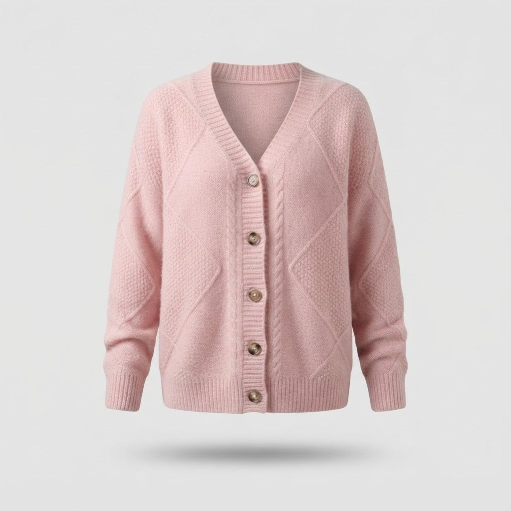 Gilet en maille pour femme à motif texturé et col en V