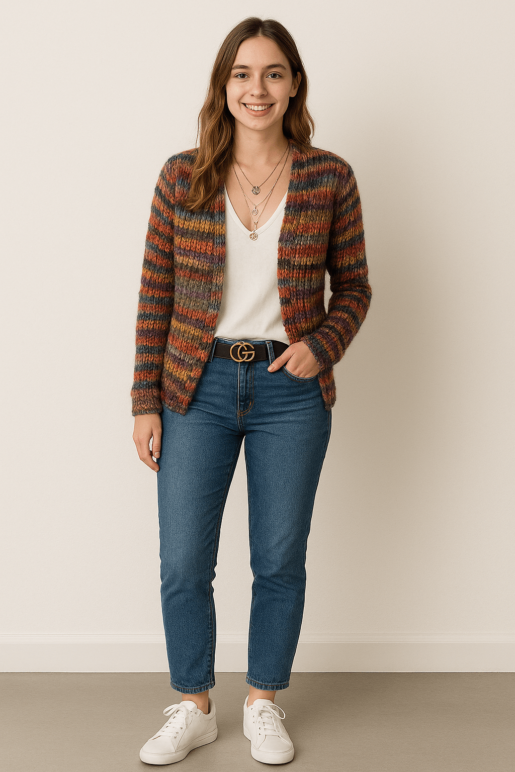 Gilet en maille sans fermeture pour femme