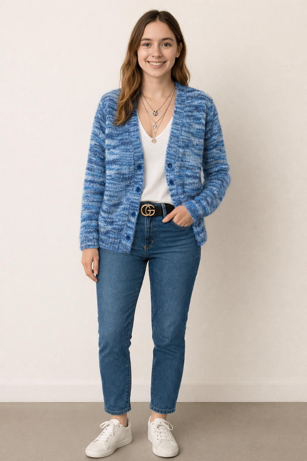 Gilet en maille sans fermeture pour femme