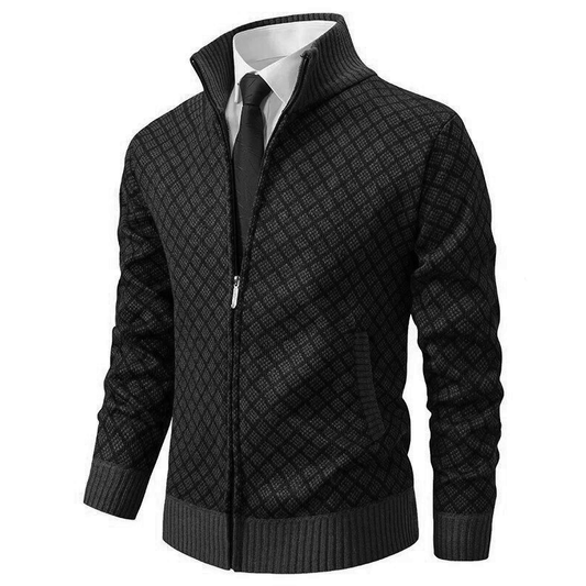 Gilet jacquard pour homme en tissu doux