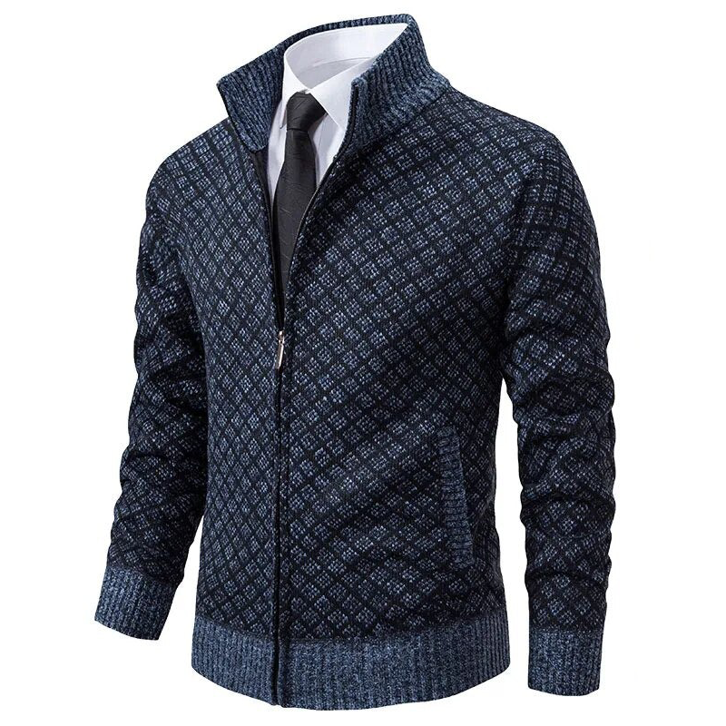 Gilet jacquard pour homme en tissu doux