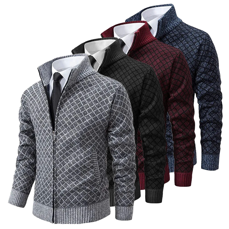 Gilet jacquard pour homme en tissu doux