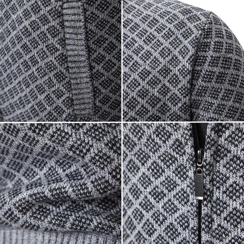 Gilet jacquard pour homme en tissu doux