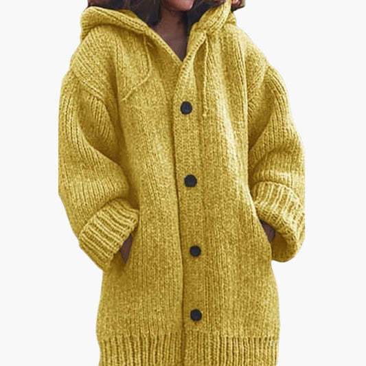 Gilet long à capuche pour femme