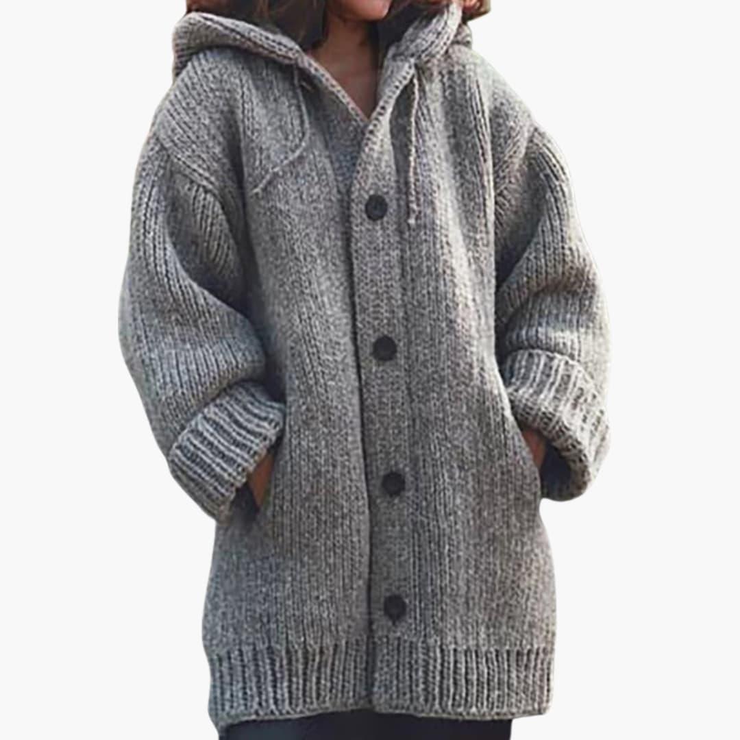 Gilet long à capuche pour femme