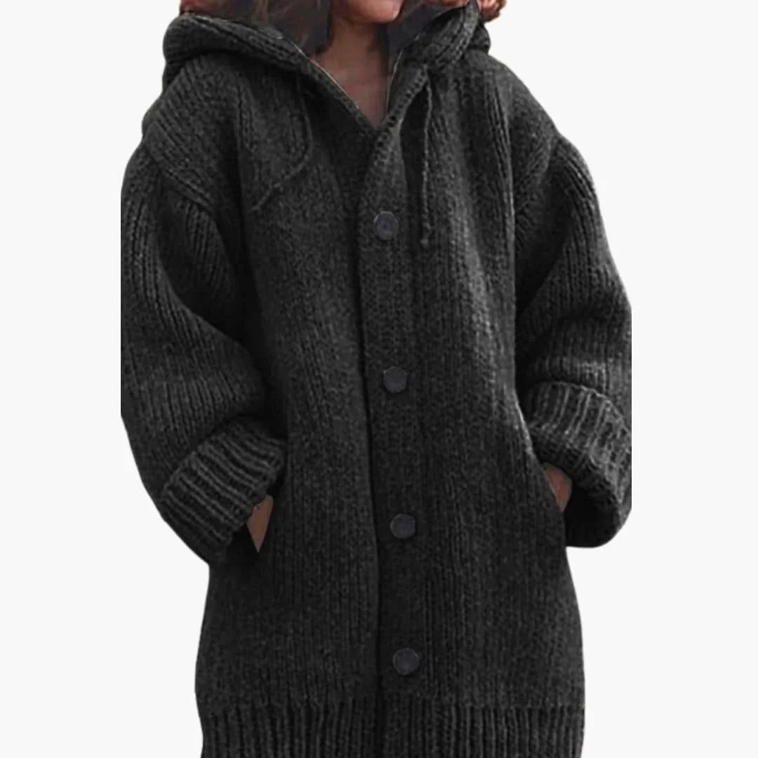 Gilet long à capuche pour femme