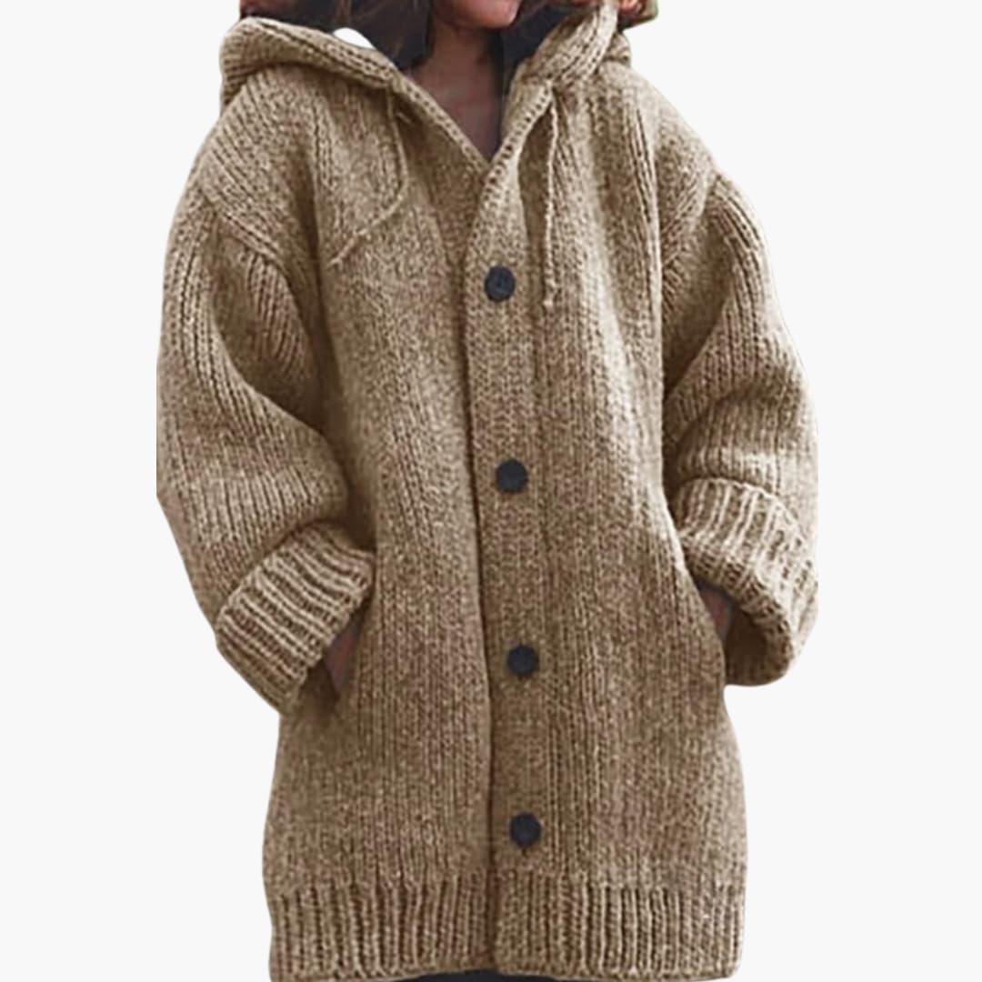 Gilet long à capuche pour femme