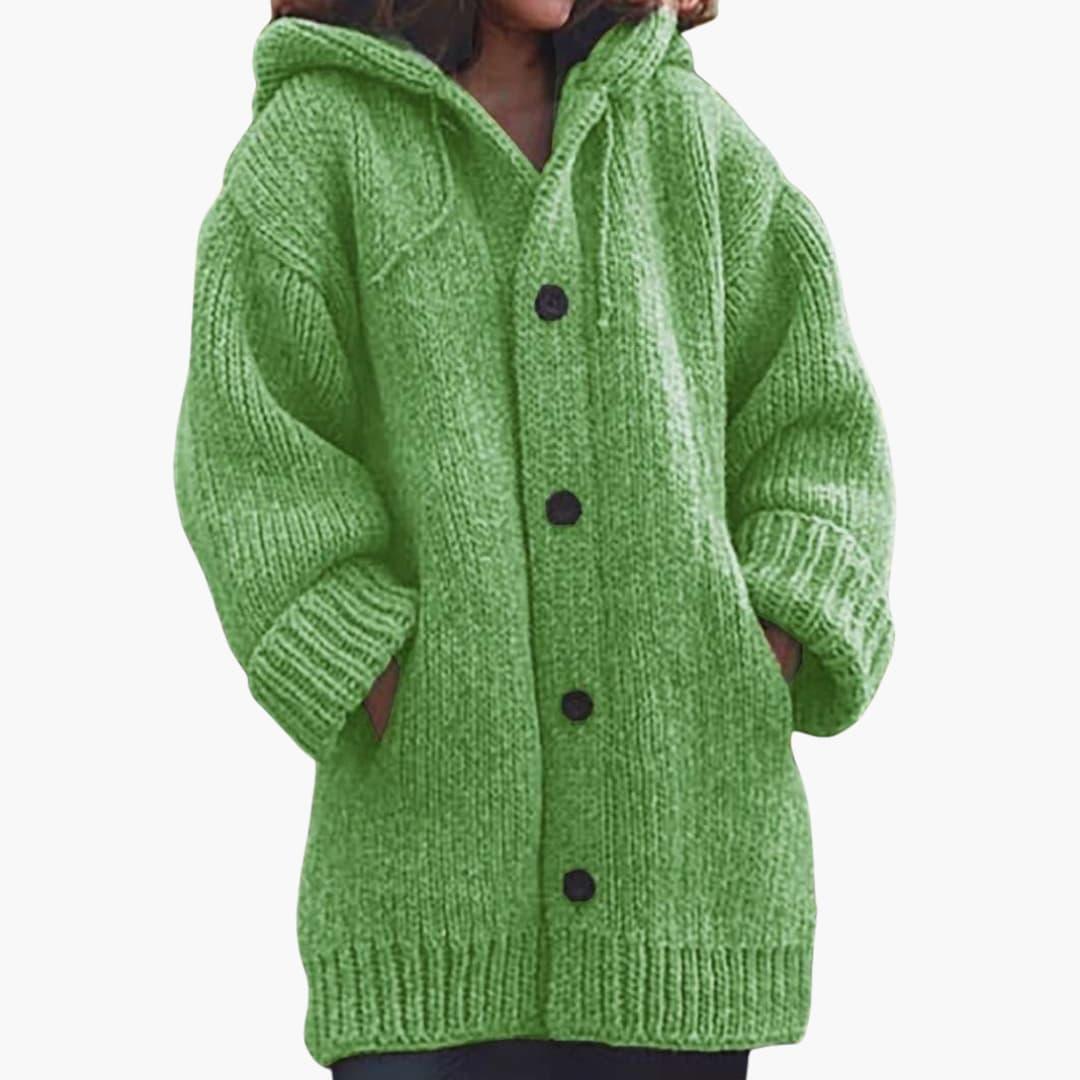 Gilet long à capuche pour femme