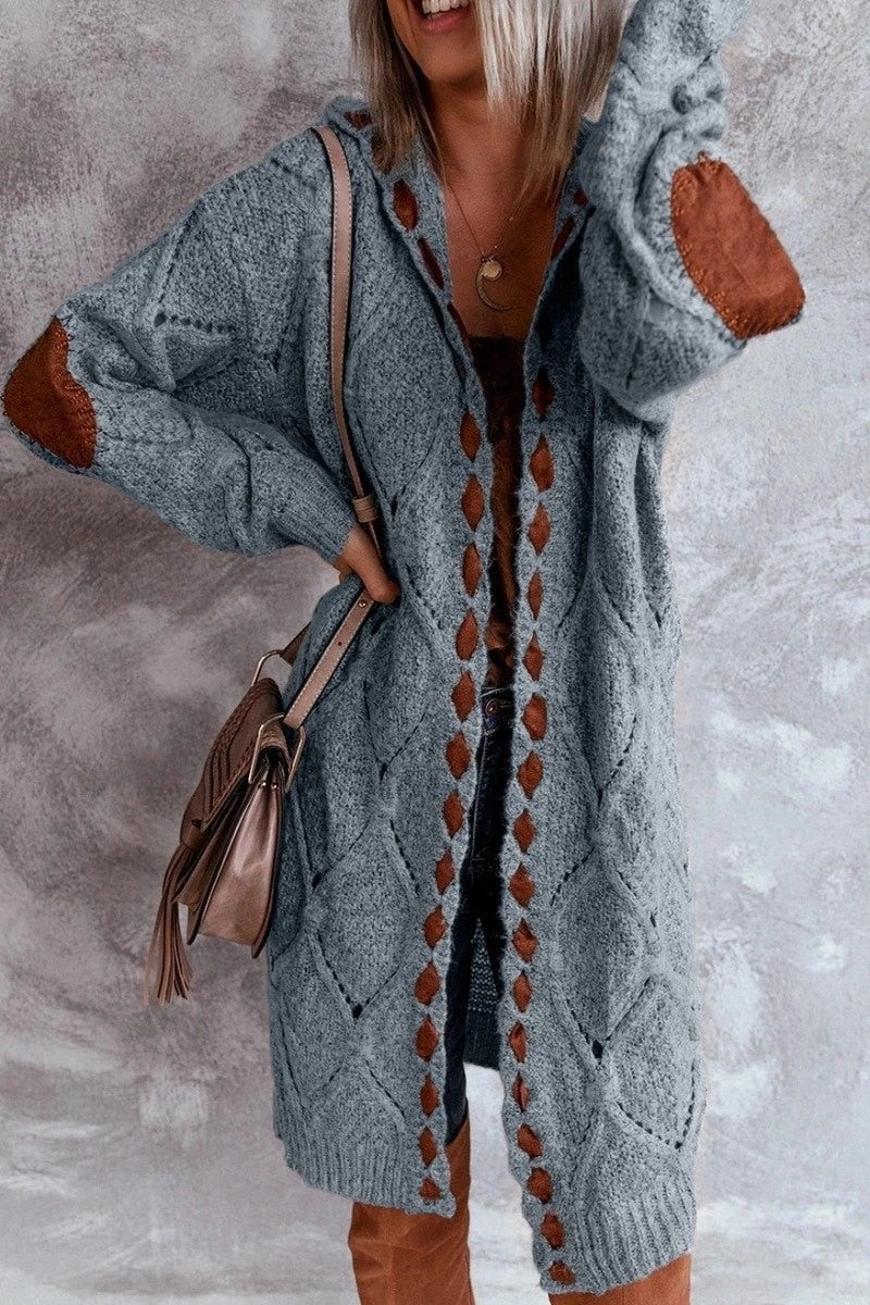 Gilet long élégant et confortable avec capuche
