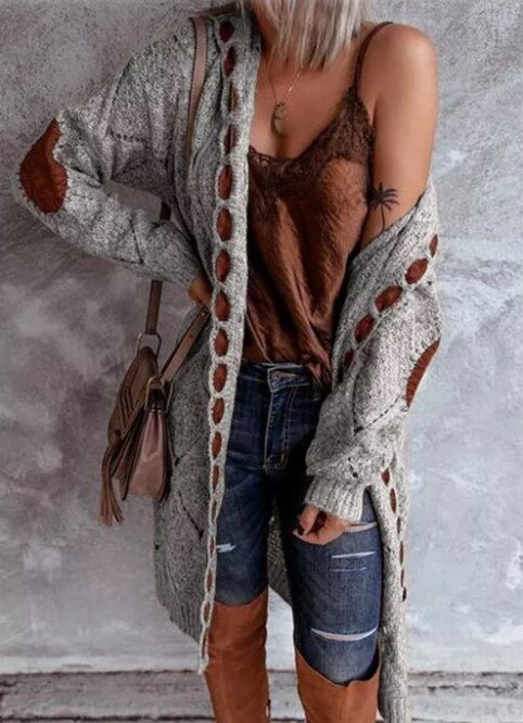 Gilet long élégant et confortable avec capuche