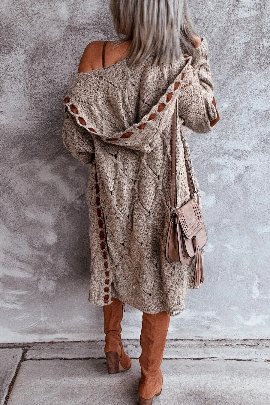 Gilet long élégant et confortable avec capuche