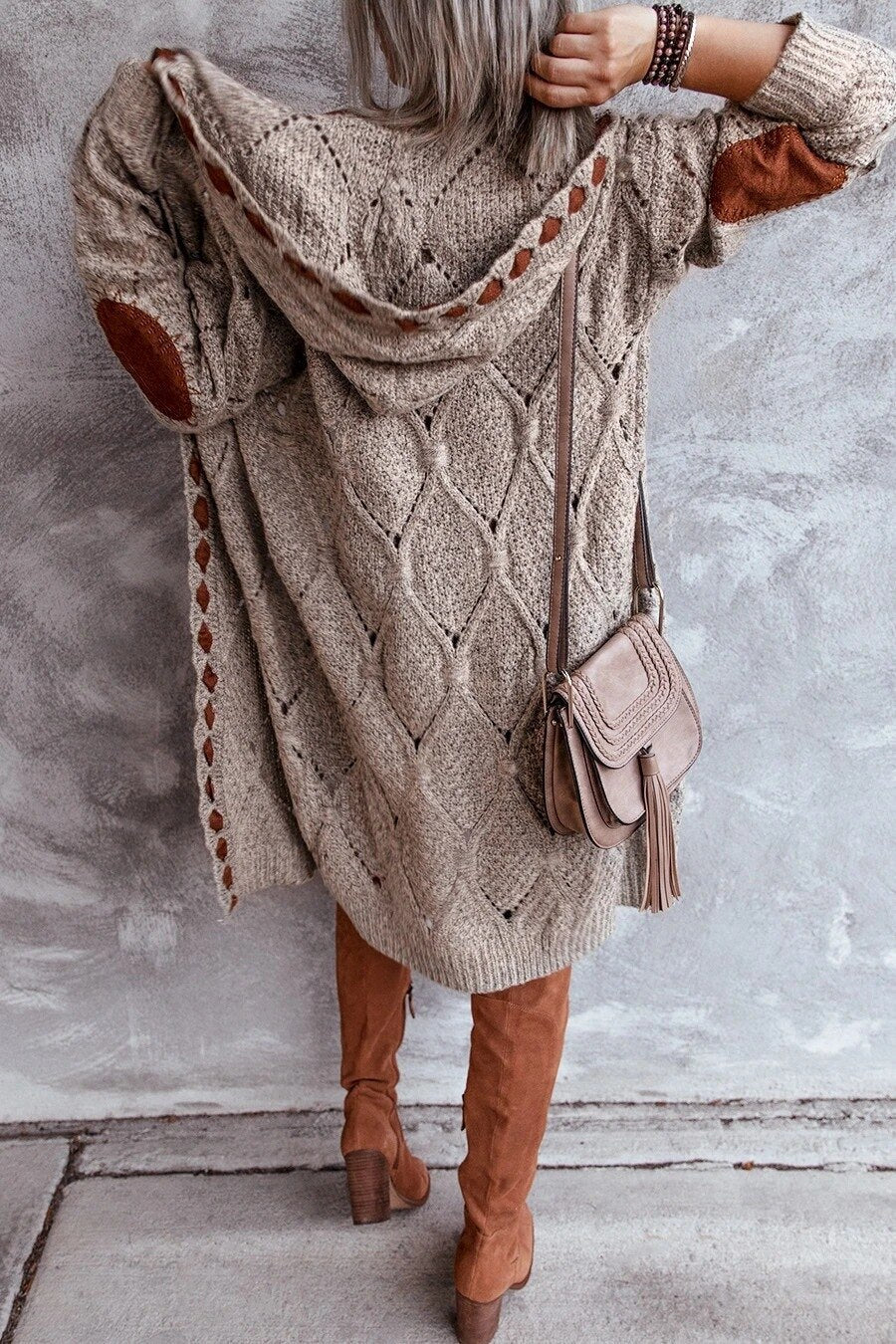 Gilet long élégant et confortable avec capuche