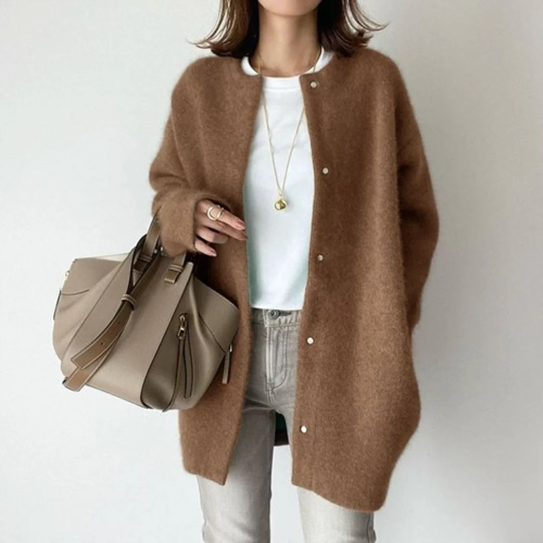 Gilet long femme coupe décontractée