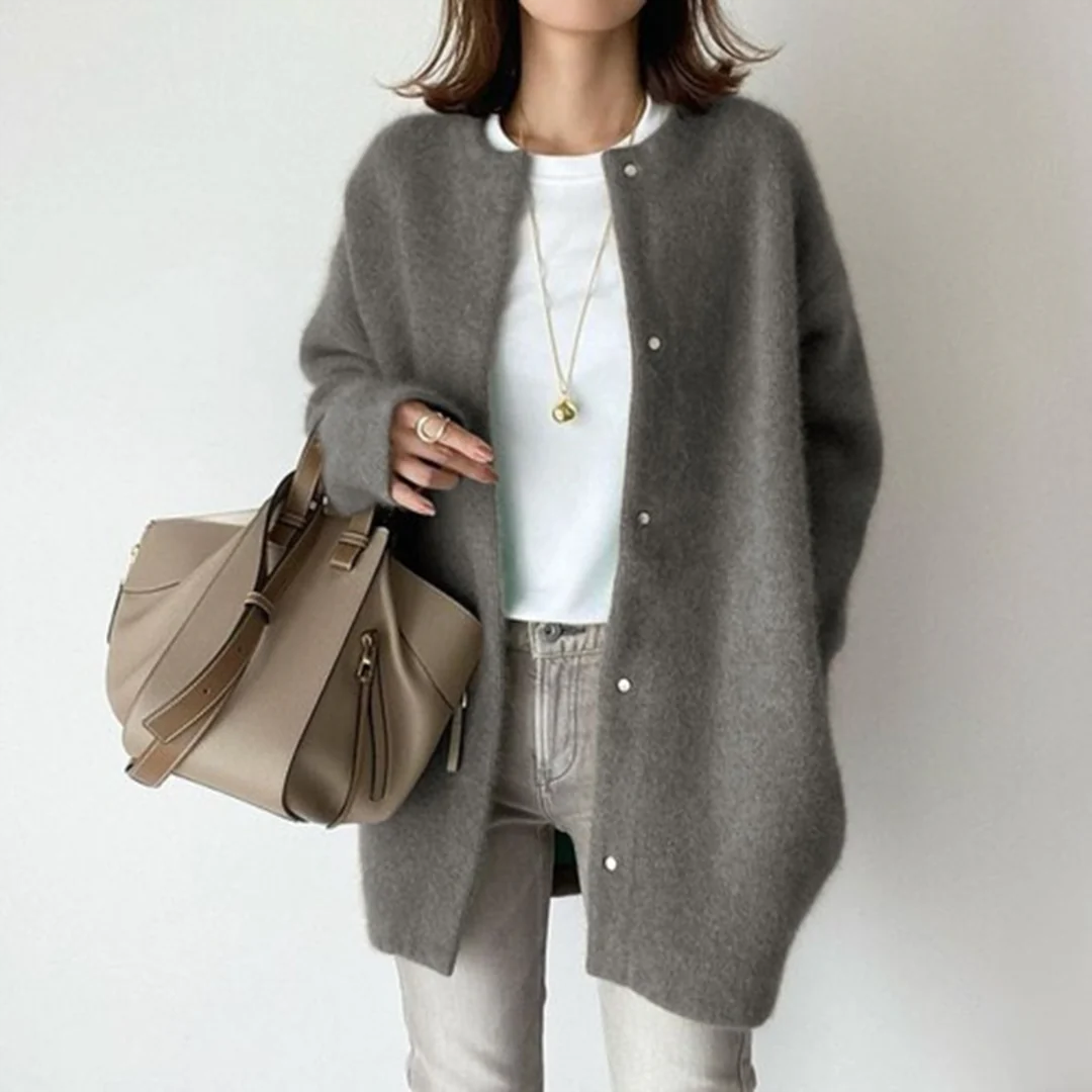Gilet long femme coupe décontractée