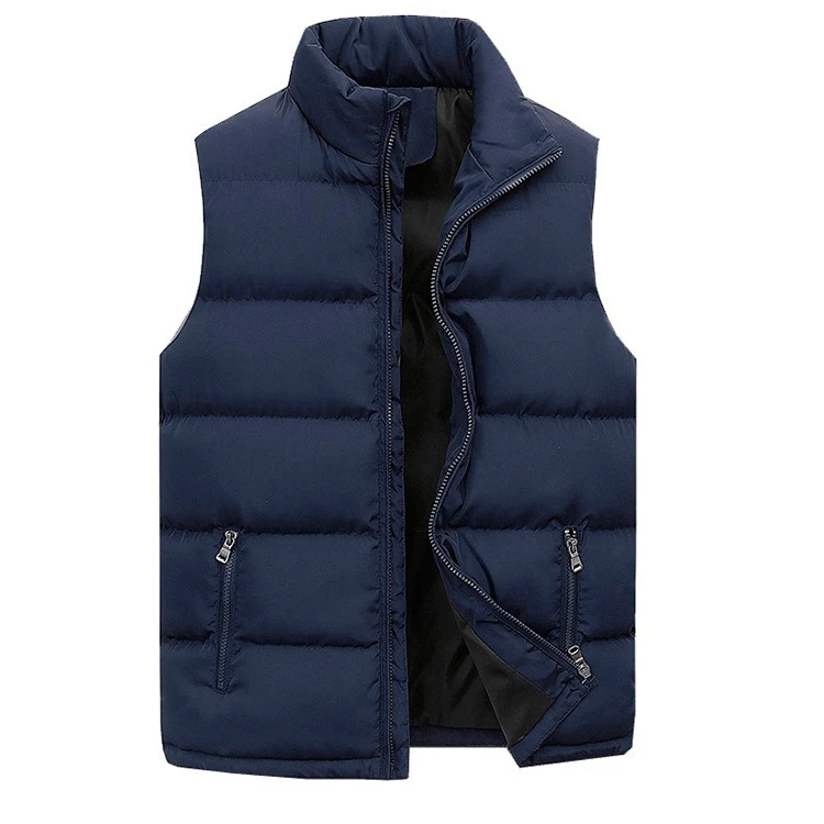 Gilet matelassé sans manches pour homme avec fermeture éclair