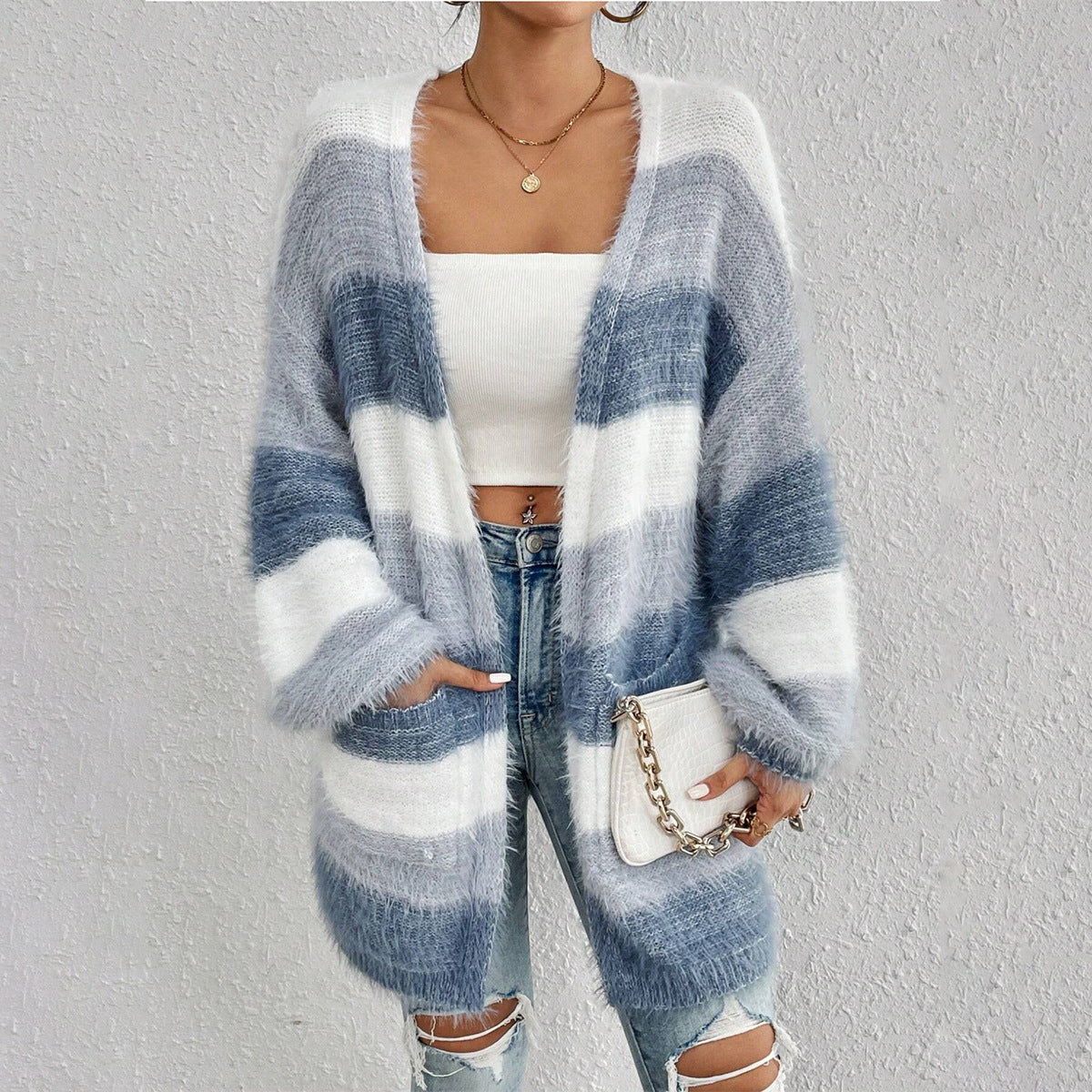 Gilet ouvert oversized femme