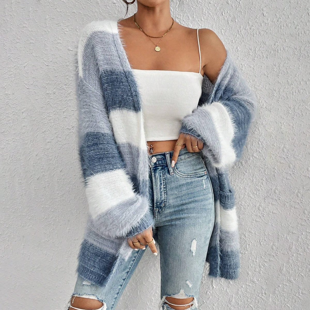 Gilet ouvert oversized femme