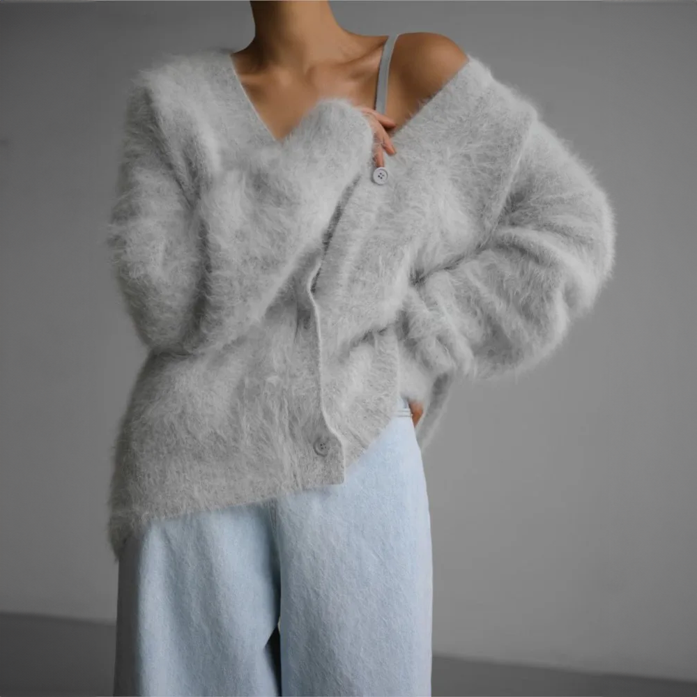Gilet oversize à boutons pour femme