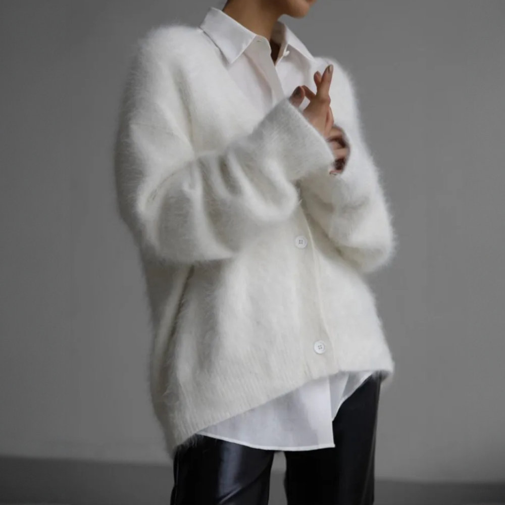 Gilet oversize à boutons pour femme