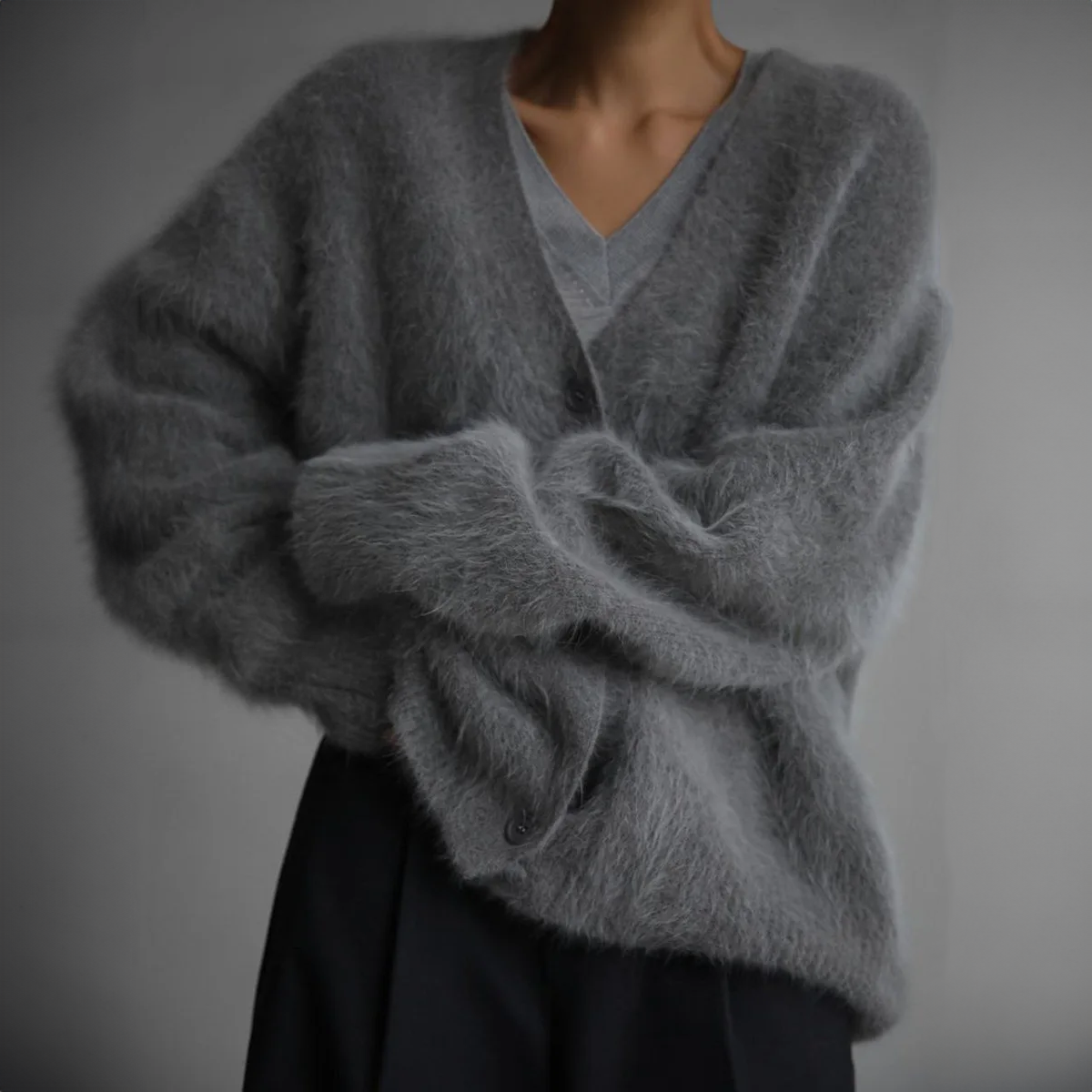 Gilet oversize à boutons pour femme