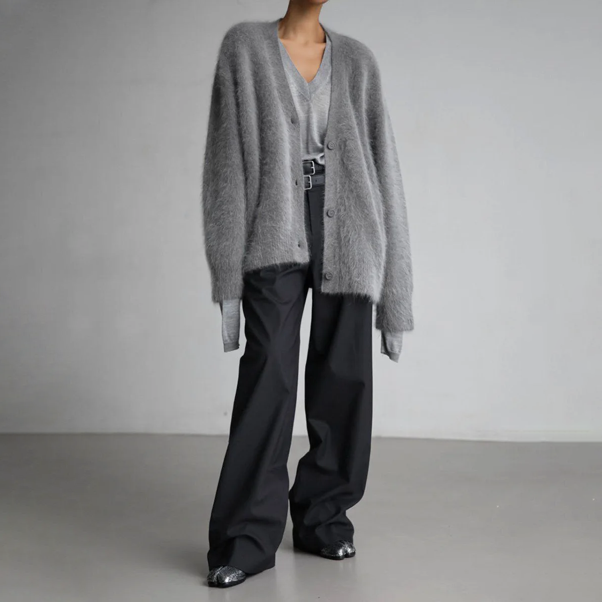 Gilet oversize à boutons pour femme
