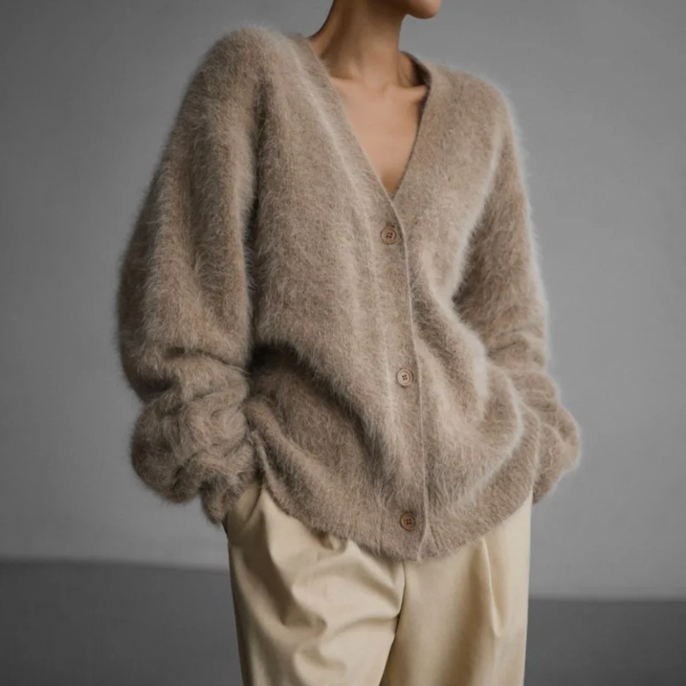 Gilet oversize à boutons pour femme