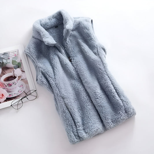 Gilet sans manches en polaire pour femme – gilet d'hiver pour les journées froides