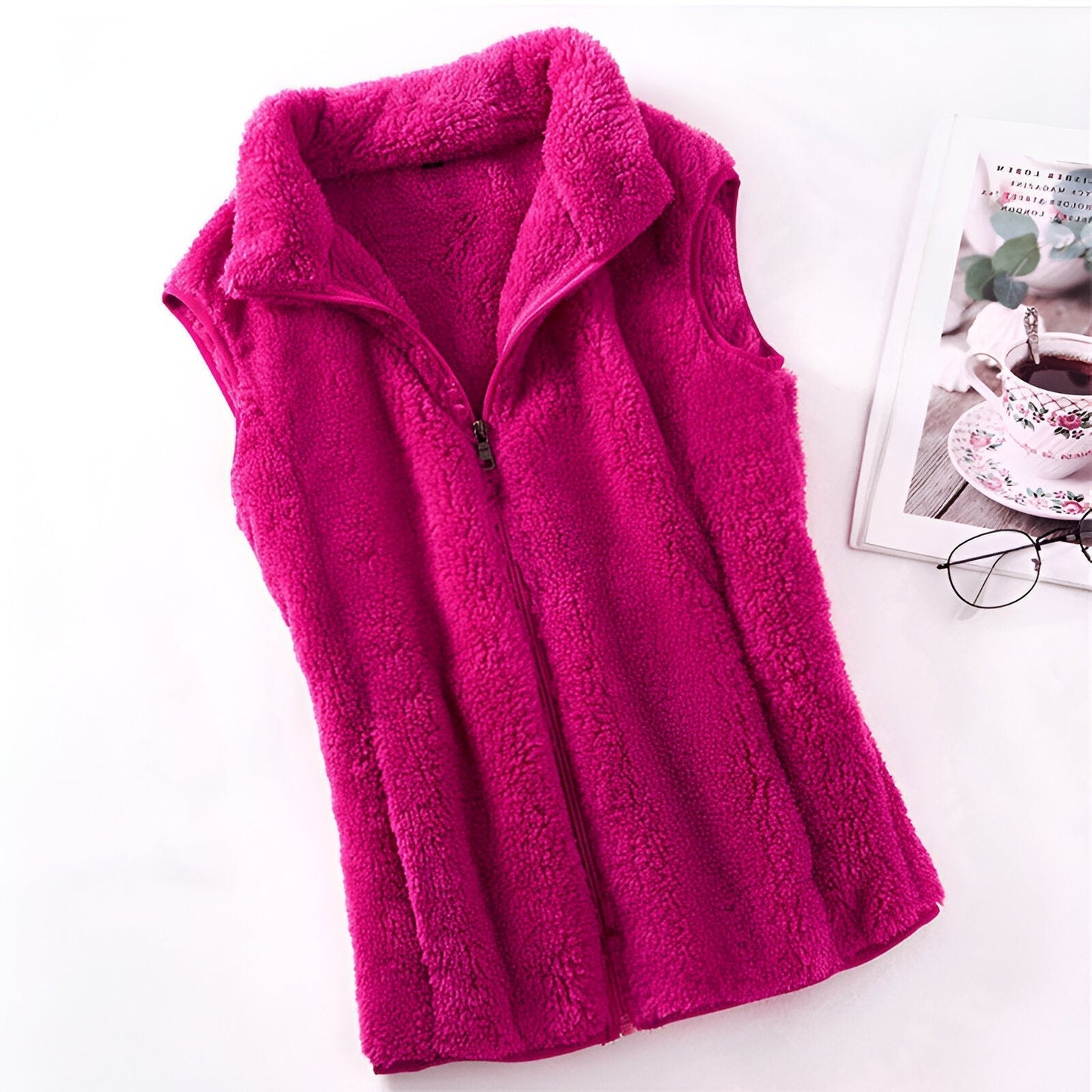 Gilet sans manches en polaire pour femme – gilet d'hiver pour les journées froides