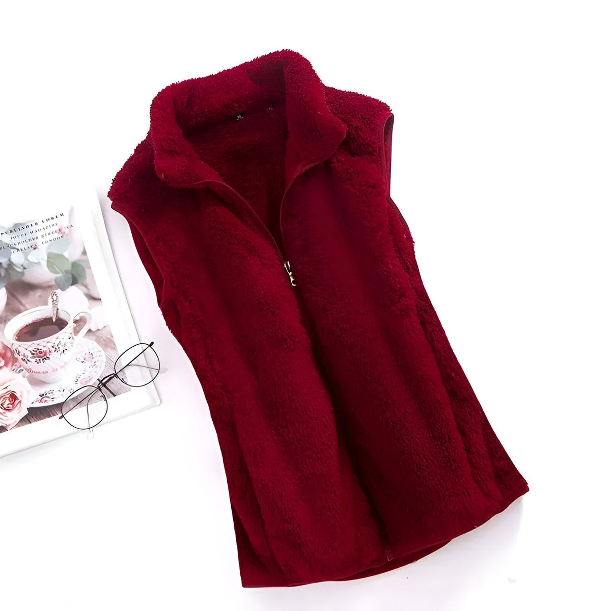 Gilet sans manches en polaire pour femme – gilet d'hiver pour les journées froides