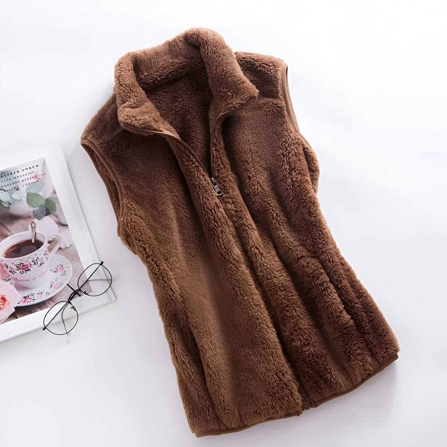 Gilet sans manches en polaire pour femme – gilet d'hiver pour les journées froides