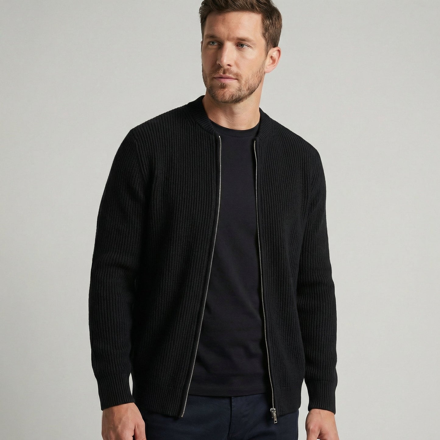 Gilet zippé en maille pour homme