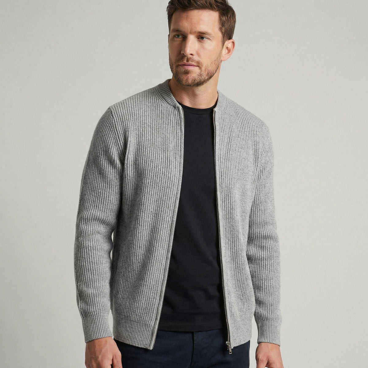 Gilet zippé en maille pour homme