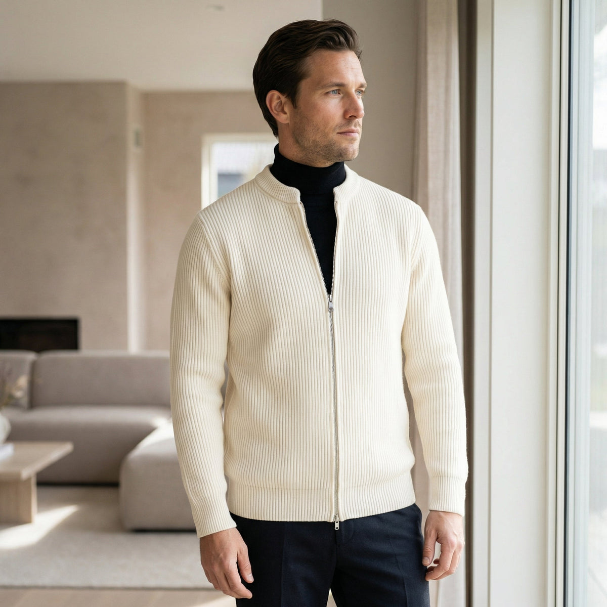 Gilet zippé en maille pour homme