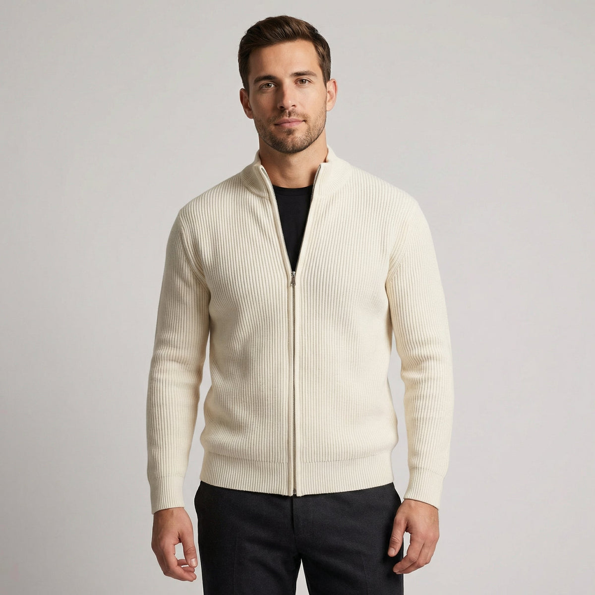 Gilet zippé en maille pour homme