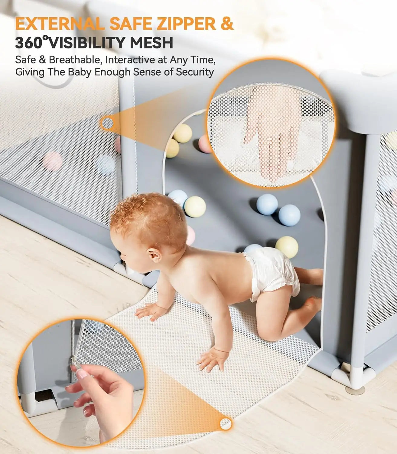 Grand parc de jeu sécurisé pour bébés et jeunes enfants – espace de jeu intérieur et extérieur avec panneaux souples